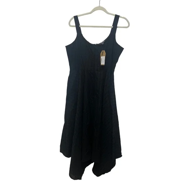 NWT Disturbia Blythe Handkerchief Hem Midaxi Dress Black Cotton whimsigoth 10 - Picture 2 of 10